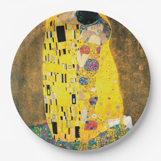 De kus van Gustav Klimt Papieren Bordje (Voorkant)