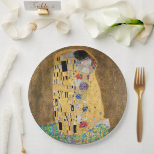 De Kus van Gustav Klimt Papieren Bordje