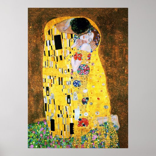 De kus van Gustav Klimt Print (Voorkant)