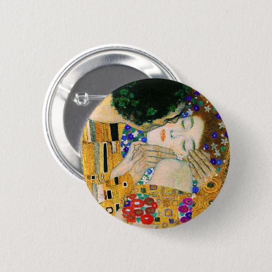 De kus van Gustav Klimt Ronde Button 5,7 Cm (Voorkant /achterkant)