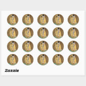 De Kus van Gustav Klimt Ronde Sticker (Vel)