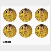 De kus van Gustav Klimt Ronde Sticker (Vel)