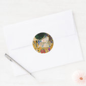 De kus van Gustav Klimt Ronde Sticker (Envelop)