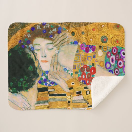 De kus van Gustav Klimt Sherpa Deken (Voorkant (horizontaal))