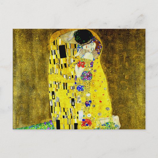 De Kus van Gustav Klimt, symboliserende schilder,  Briefkaart (Voorkant)