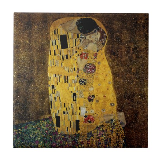 De kus van Gustav Klimt Tegeltje (Voorkant)