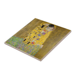 De kus van Gustav Klimt Tegeltje