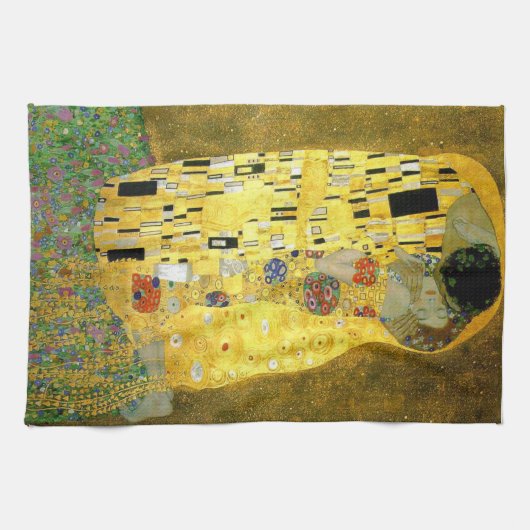 De kus van Gustav Klimt Theedoek (Horizontaal)