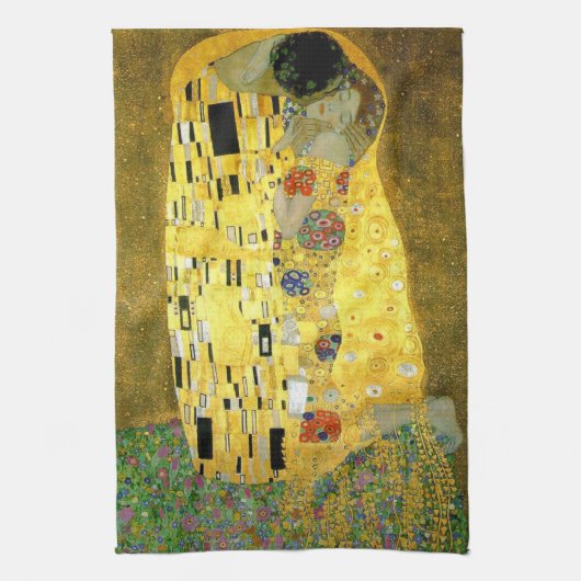 De kus van Gustav Klimt Theedoek (Verticaal)