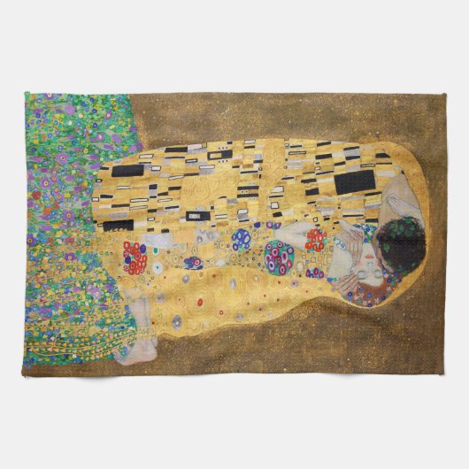 De kus van Gustav Klimt Theedoek (Horizontaal)