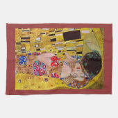 De kus van Gustav Klimt Theedoek (Horizontaal)