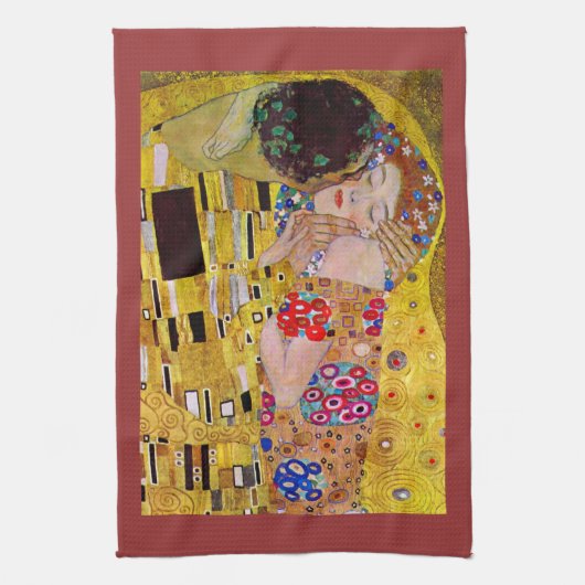 De kus van Gustav Klimt Theedoek (Verticaal)
