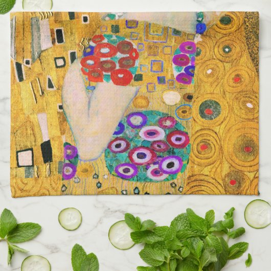 De kus van Gustav Klimt Theedoek (Gevouwen)