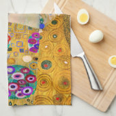 De kus van Gustav Klimt Theedoek (Quarter Fold)