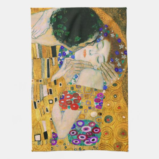 De kus van Gustav Klimt Theedoek (Verticaal)