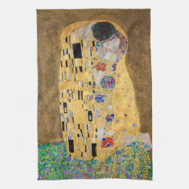 De kus van Gustav Klimt Theedoek
