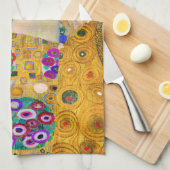 De kus van Gustav Klimt Theedoek (Quarter Fold)