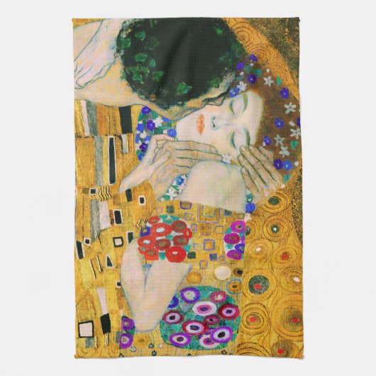 De kus van Gustav Klimt Theedoek (Verticaal)