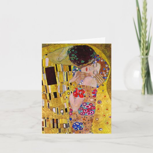 De Kus van Gustav Klimt, Vintage Kunst Trouwdag Bedankkaart (Voorkant)
