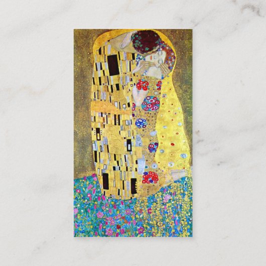De kus van Gustav Klimt Visitekaartje (Achterkant)