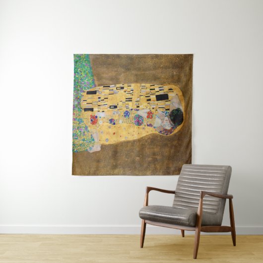 De kus van Gustav Klimt Wandkleed (In Situ (horizontaal))