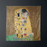 De kus van Gustav Klimt Wandkleed<br><div class="desc">De Kus van Gustav Klimt The Kiss is een oliescanvas met goudblad, zilver en platina. van de Oostenrijkse symbolistische schilder Gustav Klimt. Het werd ooit geschilderd in 1907 en 1908, op het hoogtepunt van wat wetenschappers zijn "Gouden Periode" noemen. De Kus heeft sinds zijn voltooiing in 1908 het publiek enthousiast...</div>