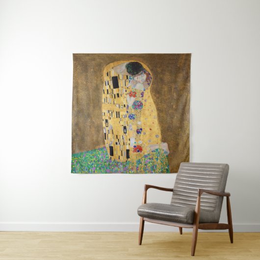 De kus van Gustav Klimt Wandkleed (In situ)