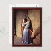 De kus van Hayez Francesco Briefkaart (Voorkant / Achterkant)