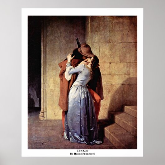 De kus van Hayez Francesco Poster (Voorkant)