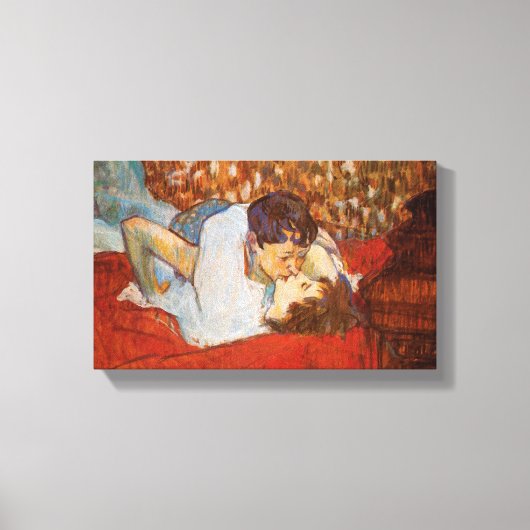 De kus van Henri de Toulouse-Lautrec op Canvas~ Canvas Afdruk (Voorkant)