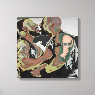 De Kus van het beer op Dubbel Canvas (Flashback 60 Afdruk