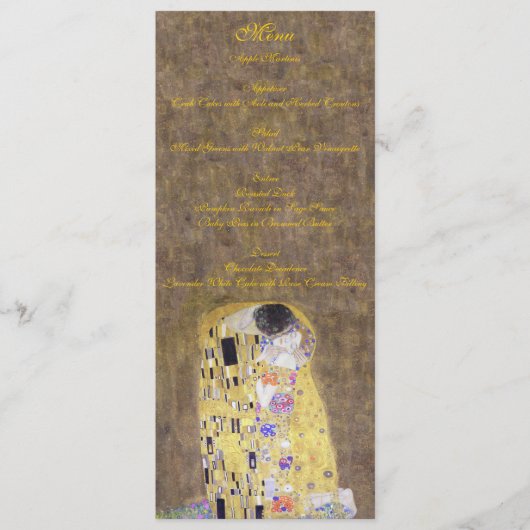 De kus van het Klimt Wedding Gold-menu Menu (Voorkant)
