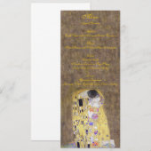 De kus van het Klimt Wedding Gold-menu Menu (Voorkant / Achterkant)