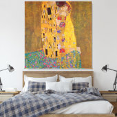 De kus van Klimt Canvas Afdruk (Insitu (Slaapkamer))