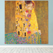 De kus van Klimt Canvas Afdruk (Insitu (Houten vloer))