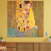 De kus van Klimt Canvas Afdruk (Insitu (Woonkamer))