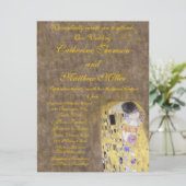 De kus van Klimt Wedding Invitation Art Nouveau Kaart (Staand voorkant)