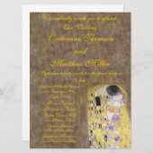 De kus van Klimt Wedding Invitation Art Nouveau Kaart (Voorkant / Achterkant)