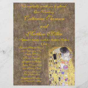 De kus van Klimt Wedding Invitation Art Nouveau Kaart