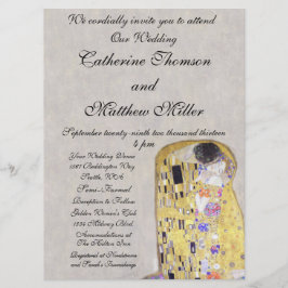 De kus van Klimt Wedding White Gold Art Kaart
