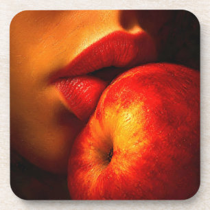 De kus van nectarine – een intieme portret bier onderzetter