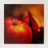 De kus van nectarine – Een intieme portret Legpuzzel (Horizontaal)