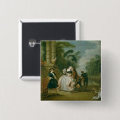 De kus vierkante button 5,1 cm (Voorkant /achterkant)