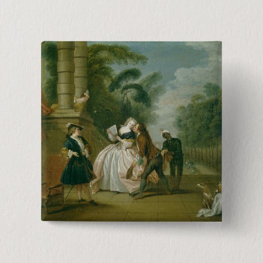 De kus vierkante button 5,1 cm (Voorkant)