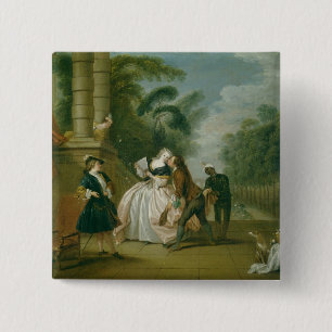 De kus vierkante button 5,1 cm