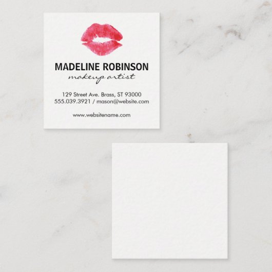 De Kus Vierkante Visitekaartje (Voorkant / Achterkant)