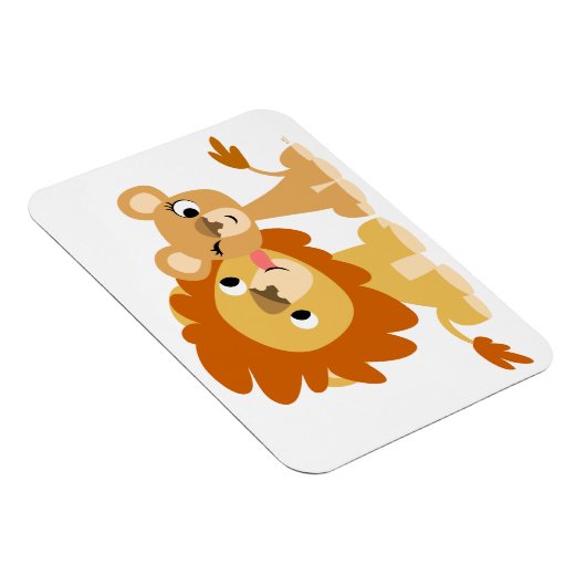 De Kus: Zoete Tekenfilm Leeuw Koppel Flexibele Mag Magneet (Rechterzijde)