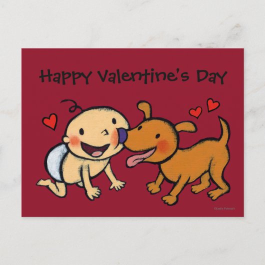 De Kussen van de Neus van het baby van de Hond Feestdagenkaart (Voorkant)