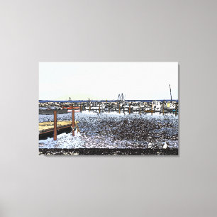 De kust, Marseillan Zuid-Frankrijk Canvas Afdruk