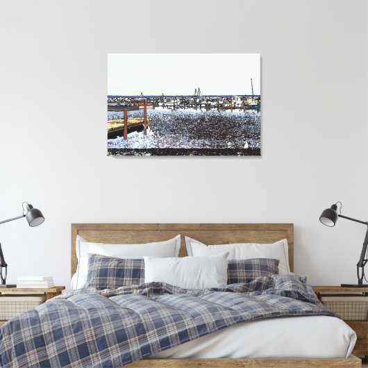 De kust, Marseillan Zuid-Frankrijk Canvas Afdruk (Insitu (Slaapkamer))